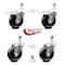 Service Caster 4 Inch Phenolic Wheel Swivel 1/2 Inch Threaded Stem Caster Total Lock Brake, 2PK SCC-TSTTL20S414-PHR-121315-2-S-2 - alternate 3
